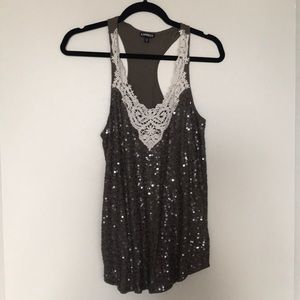 Express sequin tank top